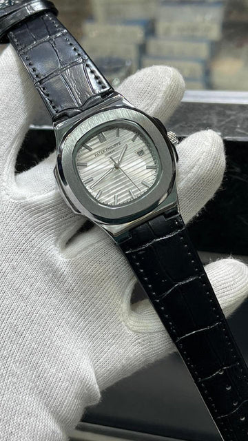 PATEK PHILLIPE | QUARTZ | LEATHER STRAP | GREY DIAL